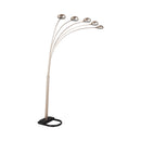 1243 5-Light Floor Lamp With Curvy Dome Shades Chrome And Black